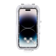 Puluz Plastični vodoodporni etui Puluz za iPhone 15 Plus/15 Pro Max/14 Plus/14 Pro Max/13 Pro Max/12 Pro Max/11 Pro Max (bel)