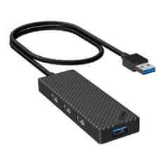 INVZI 4-v-1 hub adapter, INVZI, MH04, 4x USB 3.0 (črn)