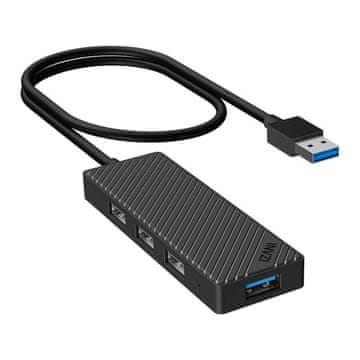 INVZI 4-v-1 hub adapter, INVZI, MH04, 4x USB 3.0 (črn)