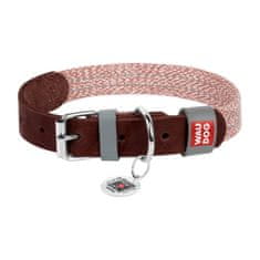 WAUDOG Obroža za psa iz naravnega usnja in recikliranega materiala z QR kodo Waudog velikost S, širina 15 mm, rjava