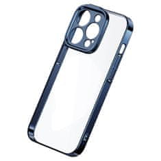 BASEUS Zaščitni komplet Baseus Glitter prozoren etui in kaljeno steklo za iPhone 14 Pro Max (modra)