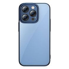 BASEUS Zaščitni komplet Baseus Glitter prozoren etui in kaljeno steklo za iPhone 14 Pro Max (modra)