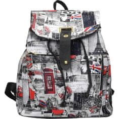 A DESIGN Nahrbtnik Round Empire Dark Grey z vintage potiskom in urbanim stilom