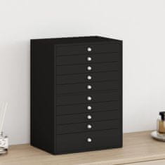 Vidaxl Škatla za nakit 10-plastna z držali za ure črna 29x20,5x40,5 cm