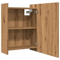 Vidaxl Kopalniška omarica z ogledalom artisan hrast 62,5x20,5x64cm les