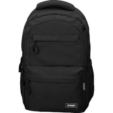 Street Šolski nahrbtnik Round Happy Black z udobnim hrbtiščem in odsevnimi detajli