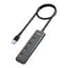 Mokin HUB 5 v 1 MOKiN USB-A3.0 do 4xUSB-A + 1xUSB-C DC (črn)