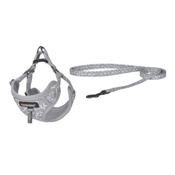 Dogness Dogness sprehajalna garnitura 1,5 m + pas za psa (svetlo siva)