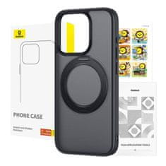 BASEUS Baseus SkyRing Magnetic etui s stojalom za iP 13 Pro + kaljeno steklo in komplet za čiščenje (črn)