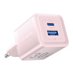 Vention Mrežni polnilnik, Vention, FEQP0-EU, USB-C, USB- A, 30 W/30 W , GaN (roza)