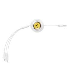 BASEUS 3v1 Baseus USB-C na USB-M, Lightning 3,5A, 1,1 m (bel)
