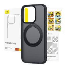 BASEUS Baseus SkyRing Magnetic etui s stojalom za iP 14 Pro Max + kaljeno steklo in komplet za čiščenje (črno)