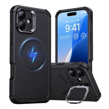 ESR Cyber Tough (HaloLock) ovitek za iPhone 16 Plus s stojalom