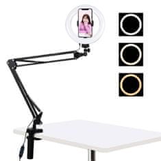 Puluz Ring light / desk stand with clip Puluz LED 20 cm vlog / stream for phone PKT3089B