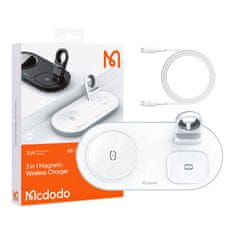 Mcdodo Brezžični polnilnik Mcdodo CH-7062 3v1 15W (telefon/TWS/Apple Watch) bel