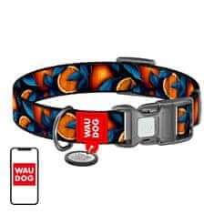 WAUDOG Nylon ovratnik z QR kodom za psa Waudog „Pomaranče“, velikost XL