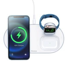 Mcdodo Brezžični polnilnik Mcdodo CH-7060 3v1 15W (telefon/TWS/Apple watch) bel
