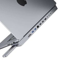 INVZI Docking postaja / USB-C hub za MacBook Pro 13" / 14" INVZI MagHub 12w2 z žepom za SSD (siva)