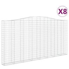 Vidaxl Obokane gabion košare 8 kosa 400x30x200/220 cm pocinkano železo