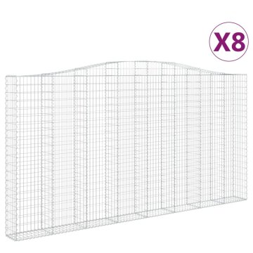 Vidaxl Obokane gabion košare 8 kosa 400x30x200/220 cm pocinkano železo
