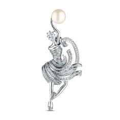 JwL Luxury Pearls Elegantna plesalka broška s pravim biserom JL0875