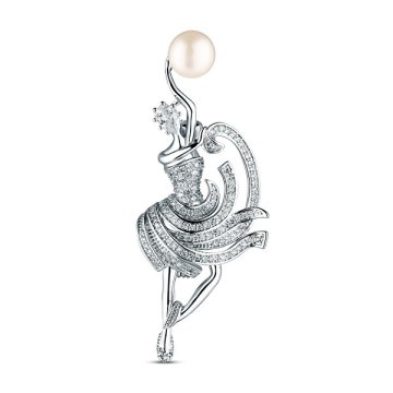 JwL Luxury Pearls Elegantna plesalka broška s pravim biserom JL0875