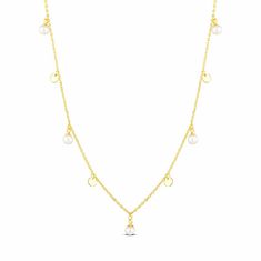JwL Luxury Pearls Nežna ogrlica z bisernimi obeski JL0861
