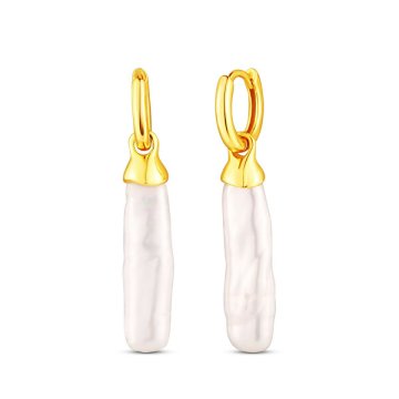 JwL Luxury Pearls Pozlačeni viseči uhani s sladkovodnim biserom 2v1 JL0855