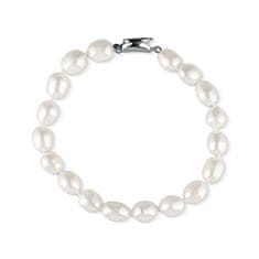 JwL Luxury Pearls Nežna zapestnica iz pravih riževih biserov JL0865