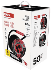 Emos kolutni podaljšek, 50 m, 4 vtičnice, guma-neopren, 230V, 1,5 mm2, zunanji, črn (P19223)