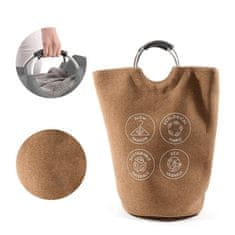 Prenosna vreča za perilo s kovinskimi ročaji Cork 50x30xh66cm / pluta, poliester