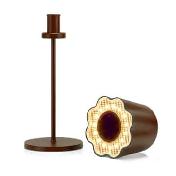 FADE MAISON Namizna LED svetilka Aladina 11xh30cm / rjava / polnilna baterija+usb / 3,1W / aluminij