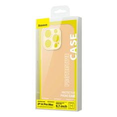 BASEUS Baseus Liquid Silica Gel etui za iPhone 14 Pro Max (rumena) + kaljeno steklo + komplet za čiščenje