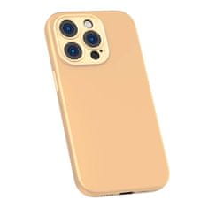 BASEUS Baseus Liquid Silica Gel etui za iPhone 14 Pro Max (rumena) + kaljeno steklo + komplet za čiščenje