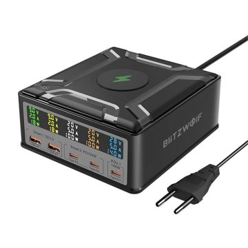 Blitzwolf Blitzwolf BW-S28 polnilec 260W, 2xUSB-A, 3xUSB-C, brezžični