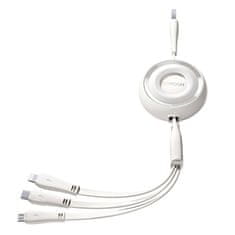 Joyroom Joyroom Colorful USB kabel 3v1 za USB-C/Lightning/Micro USB 3,5 A, 1 m (bel)