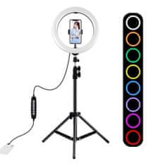 Puluz Stativ Puluz 1,1 m z RGBW LED osvetlitvijo 26 cm za vloganje / streamanje / pametni telefon PKT3044