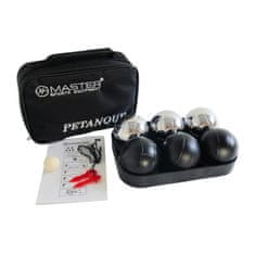Master Set za petanko MASTER 6 krom in najlonska prevleka s črnimi kroglicami