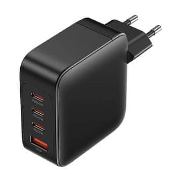 Vention Mrežni polnilnik, Vention, FEIB0-EU, 3xUSB-C, USB- A, 140W/140W/30W/18W, GaN (črn)