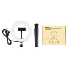 Puluz Ring lamp / LED tripod Puluz 20 cm with phone holder PKT3073B
