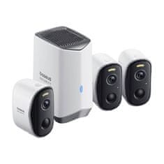 BASEUS Komplet 3 zunanjih kamer N1 Baseus 2K (bela)