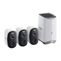 BASEUS Komplet 3 zunanjih kamer N1 Baseus 2K (bela)