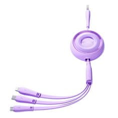 Joyroom Joyroom Colorful USB kabel 3v1 za USB-C/Lightning/Micro USB 3,5 A, 1 m (vijoličen)