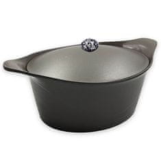 COOKUT KOZICA S POKROVOM INCREDIBLE COCOTTE MOCHA 33CM / RJAVO-SIVA / OVALNA / ALUMINIJ