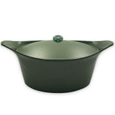 Kozica s pokrovom Incredible Cocotte 33cm / zelena / ovalna / aluminij