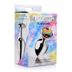Booty Sparks Analni čep Rainbow Heart, srednji