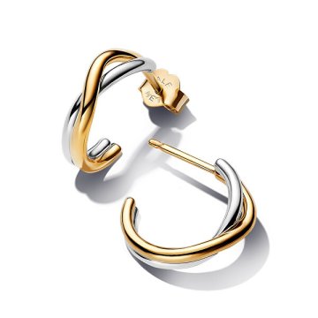 Pandora Dvobarvni polkrožni uhani Essence Shine 263269C00