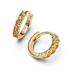 Pandora Pozlačeni prstani z rumenimi kristali Timeless Shine 263849C01