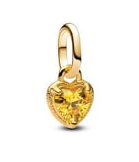 Pandora Pozlačen mini obesek Heart Shine Me 763862C01