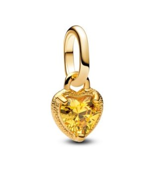 Pandora Pozlačen mini obesek Heart Shine Me 763862C01